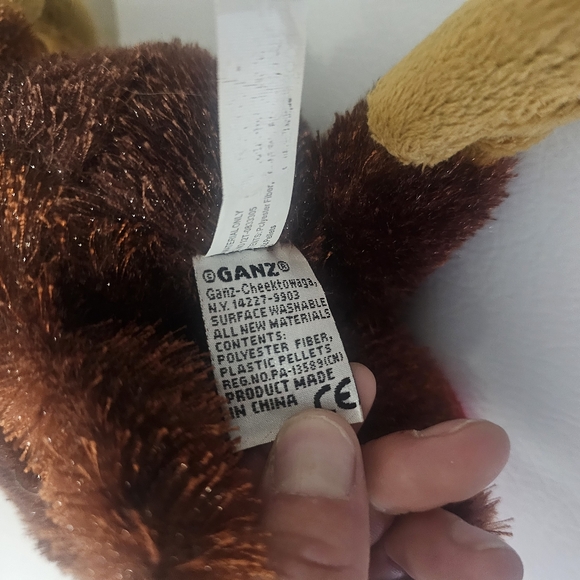 Ganz Webkinz Brown Rooster Embroidered Logo Plush Toy - Picture 4 of 7